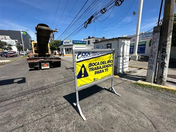 ¡Por 2 meses! Cierran esta avenida de Boca del Río por obra de concreto hidráulico