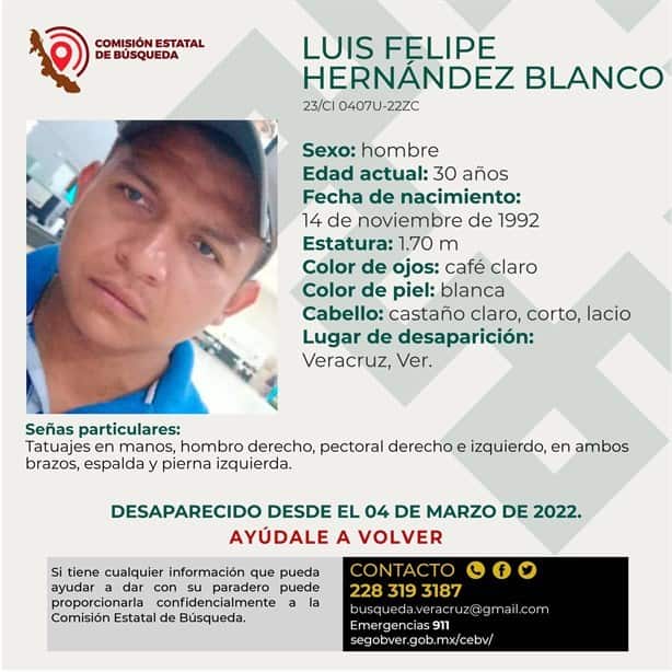 Luis Felipe Hernández tiene más de un año como desaparecido en Veracruz