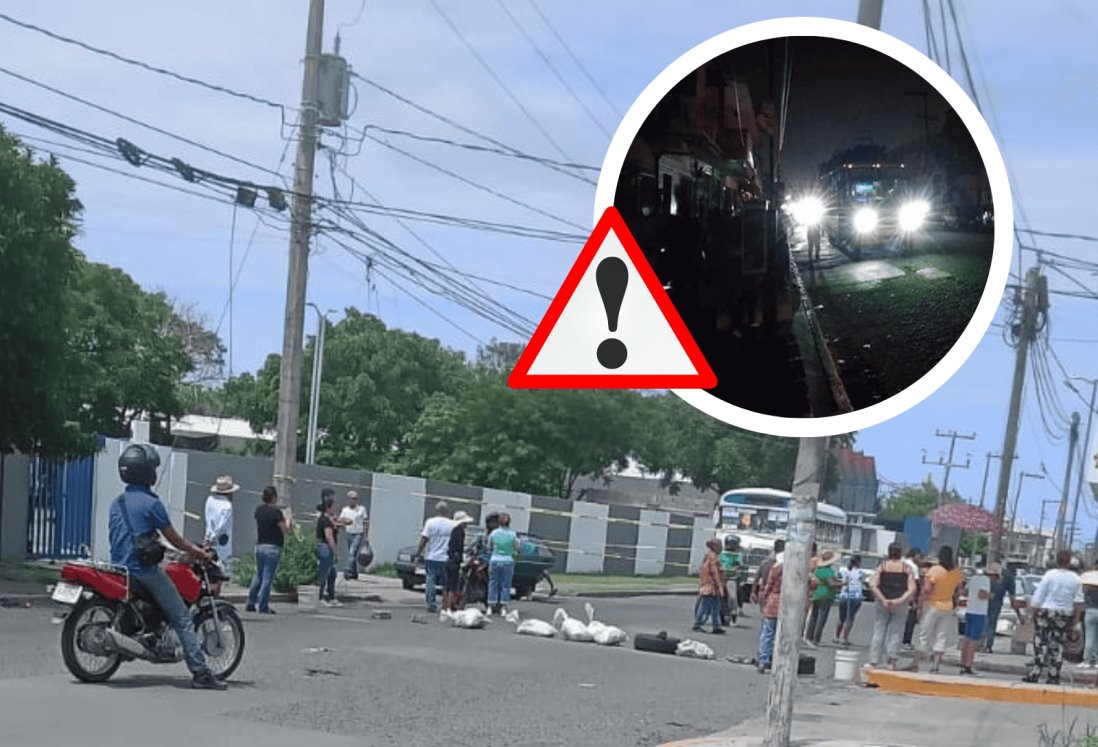 Bloquean avenida en Veracruz por cortes de luz; demandan atención de CFE | VIDEO