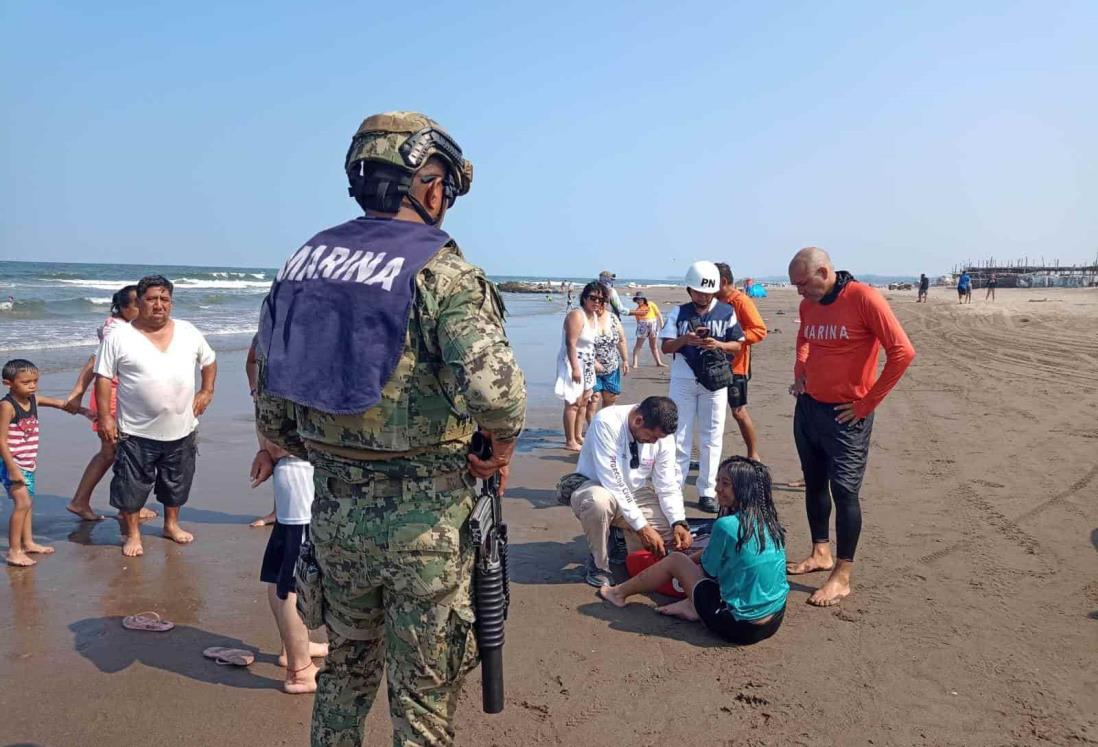 Rescatan a menor de Tlaxcala de ahogarse en playas de Chachalacas