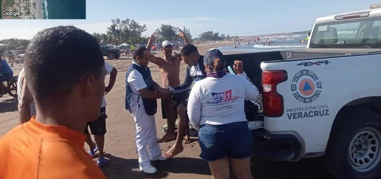 Joven cae de moto acuática en playa de Chachalacas; estuvo a punto de ahogarse