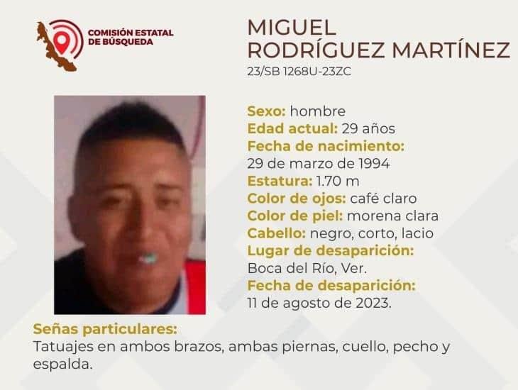 Buscan a Miguel Rodríguez, desaparecido en Boca del Río