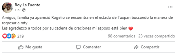 Localizan con vida a integrante de Grupo Palomo desaparecido en Veracruz