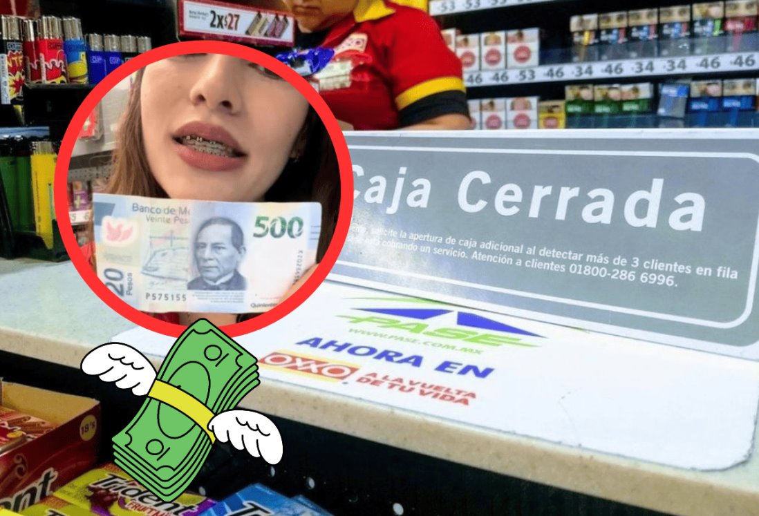 ¡Tremenda estafa! Cajera denuncia recibir billete de 520 pesos | VIDEO