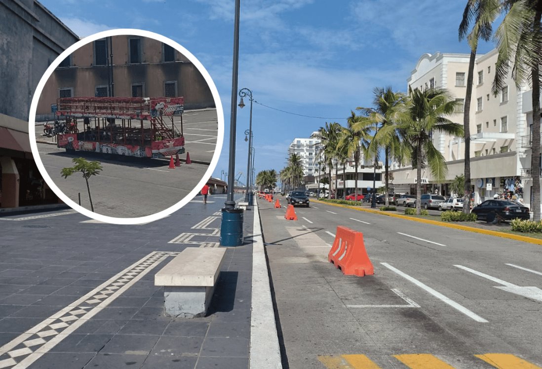 Reprochan operadores de tranvías ser desplazados como ambulantes del Malecón de Veracruz