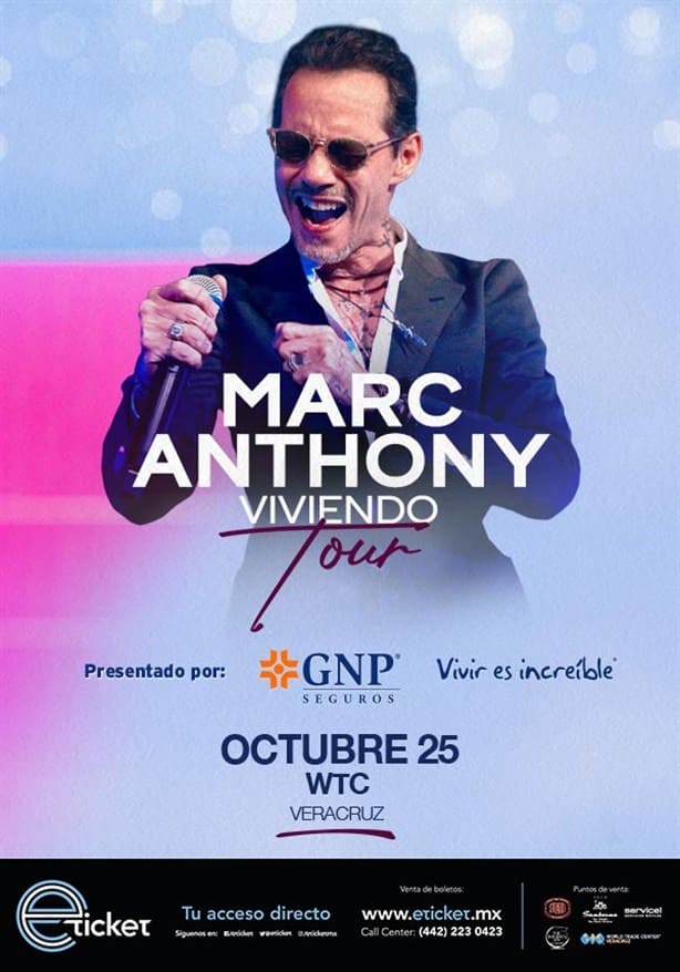 Esto cuestan los boletos para el concierto de Marc Anthony en Veracruz