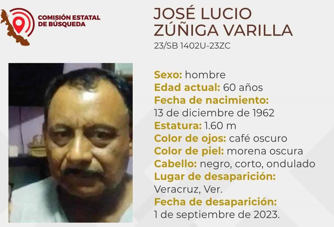 Ayúdanos encontrar a José Lucio Zúñiga, desapareció en Veracruz desde el viernes