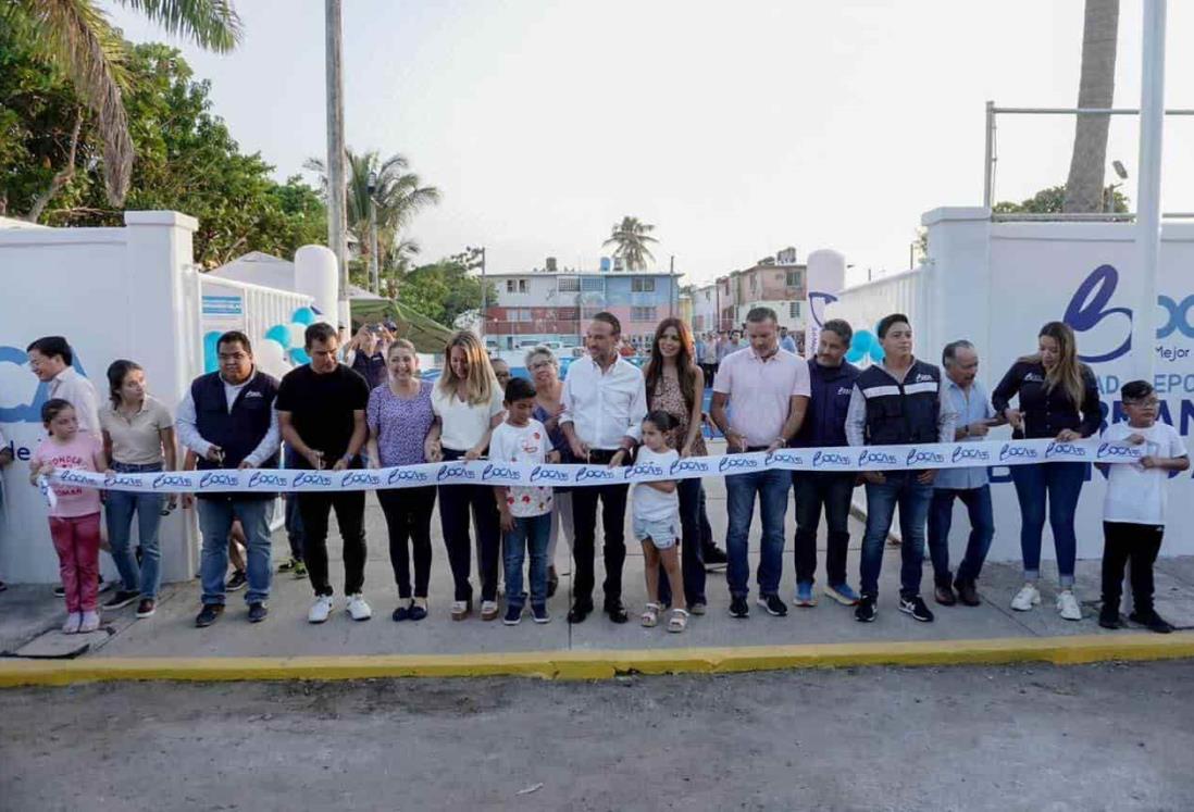 Inauguran la rehabilitación de la unidad deportiva de Las Vegas, en Boca el Río