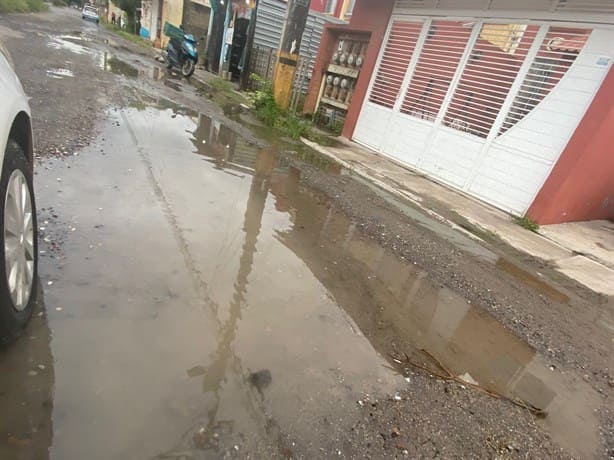 Más hoyos y baches que calle, denuncian vecinos del Fraccionamiento La Florida, en Veracruz