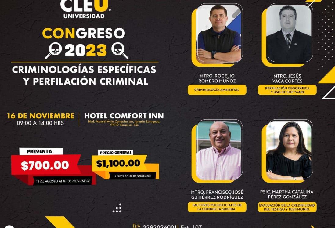 Congreso de Criminología llega a Veracruz el próximo 16 de noviembre