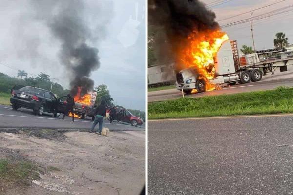 Bloqueos en Tabasco: Reportan carreteras tomadas y autos incendiados (+Video)
