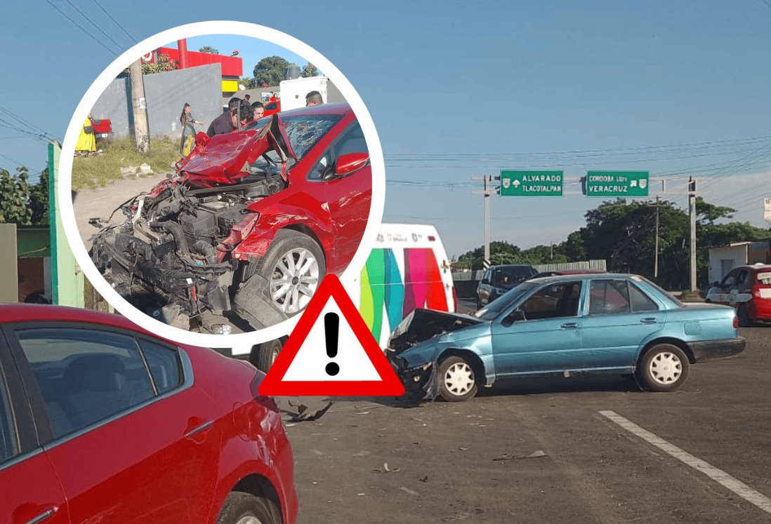 Automóviles se impactan en el libramiento Paso del Toro-Santa Fe; hay un herido