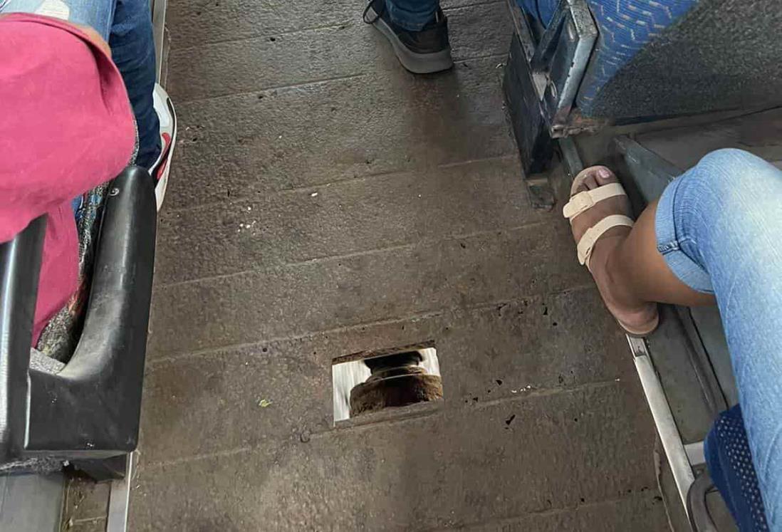 Deplorable estado de camiones del transporte público en Veracruz