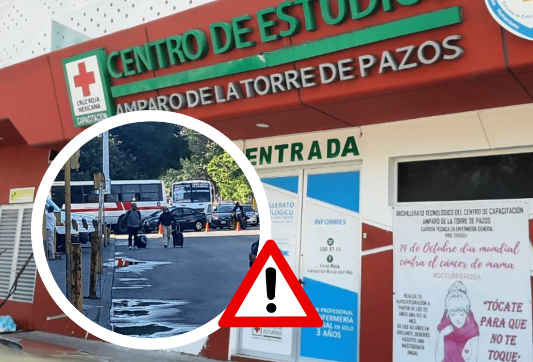 Alertan por fuga de gas en centro de estudios junto a Cruz Roja, en Veracruz