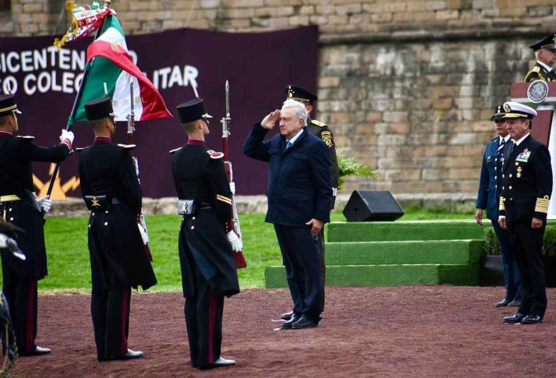 AMLO conmemora los 200 años del Heroico Colegio Militar en Perote, Veracruz