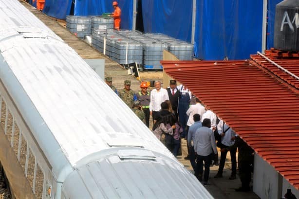 AMLO inicia segundo recorrido de prueba del Tren Interoceánico en Coatzacoalcos, Veracruz