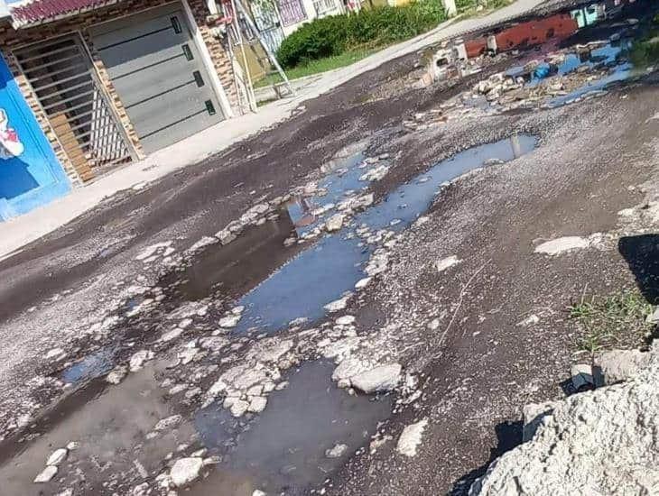 Lomas 4 de Veracruz tiene las calles llenas de baches