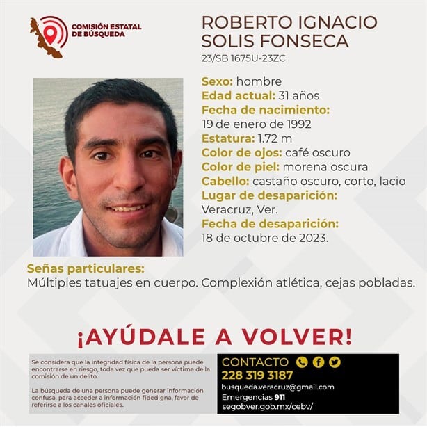 Desaparece en Veracruz el joven Roberto Solís Fonseca ¡Ayúdanos a localizarlo!