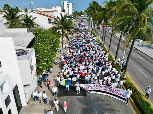 Marchan trabajadores del Poder Judicial de la Federación en Boca del Río