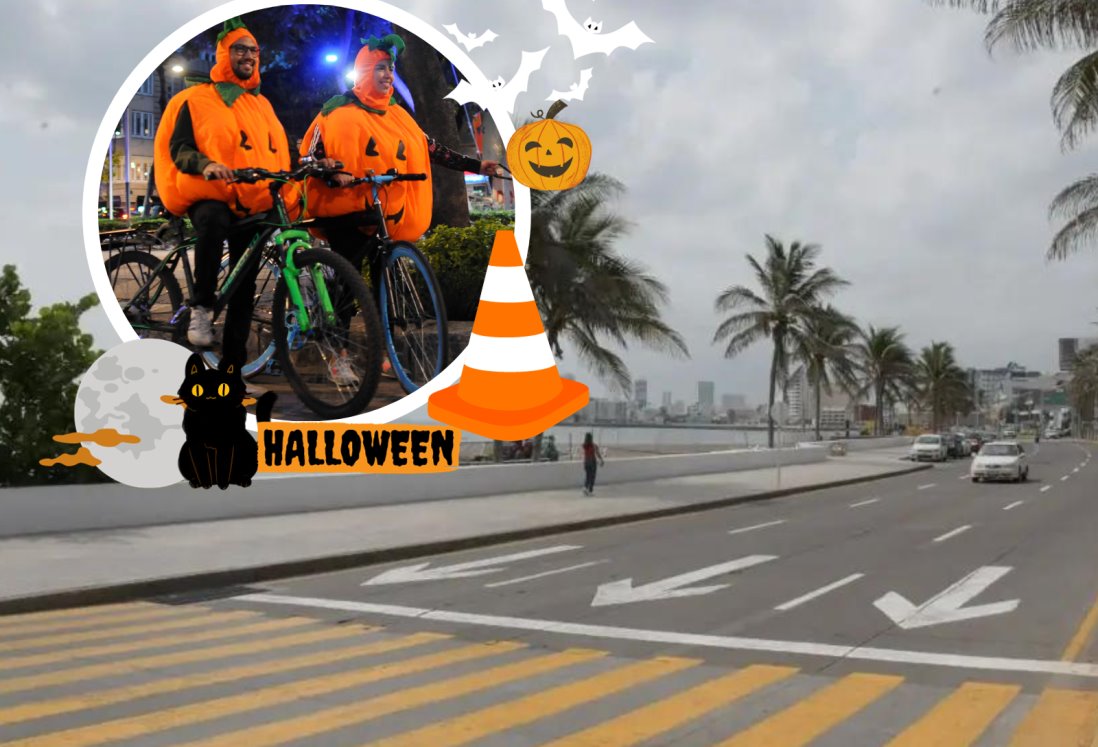 Estas calles estarán cerradas en Veracruz este jueves por rodada de Halloween