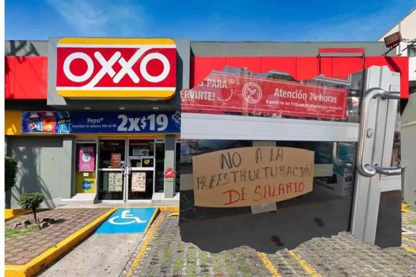 Cierran tiendas Oxxo en Coatzacoalcos; inician huelga ante reestructuración salarial