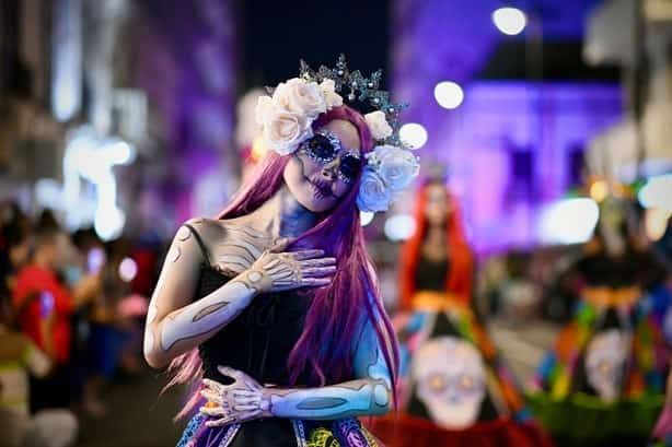 Carnaval de Catrinas en Veracruz sorprendió por su colorido y alegría | VIDEO