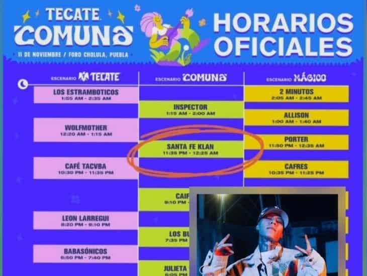 ¡Ya está listo! Santa Fe Klan revela horario de show en Festival Tecate Comuna 2023