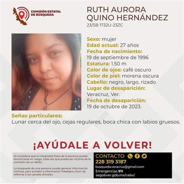 Ayúdanos a localizar a Ruth, está reportada como desaparecida