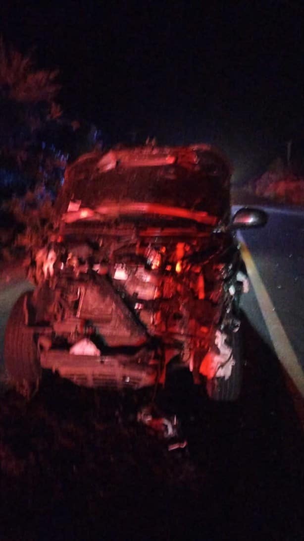 Camionetas chocan contra ganado en carretea de Alvarado