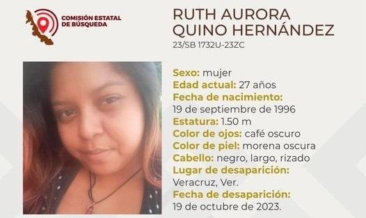 Ayúdanos a localizar a Ruth, está reportada como desaparecida