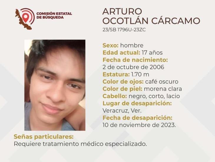Buscan a Arturo Ocotlán en Veracruz; requiere atención médica especializada