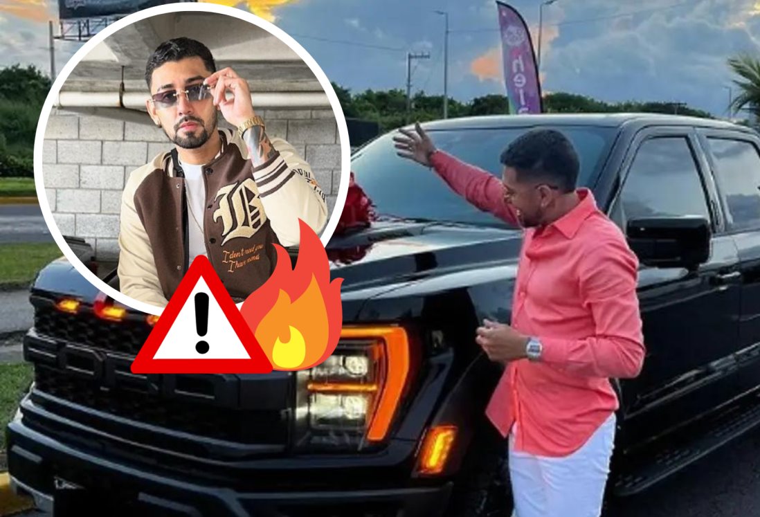 Se incendia camioneta de Brian Villegas “Paponas” en Veracruz