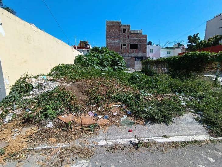 Alertan sobre terreno baldío que hoy es tiradero clandestino en Boca del Río