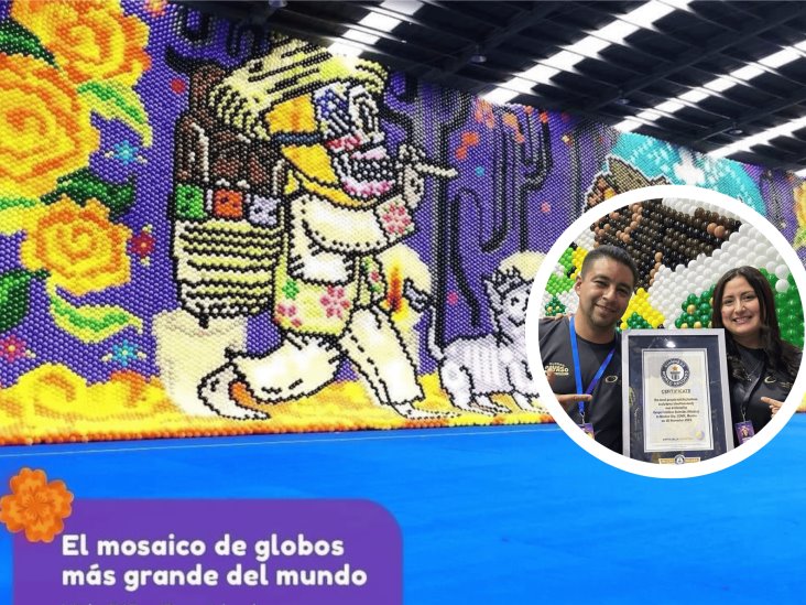 Veracruzanos rompen récord Guinness con El Mosaico de Globos Más Grande del Mundo