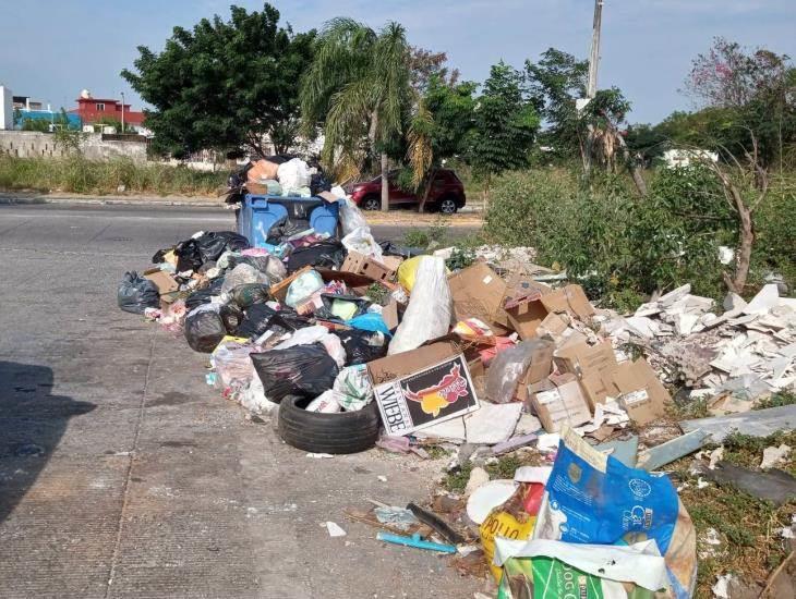 Dejan basura acumulada en terreno de Medellín de Bravo