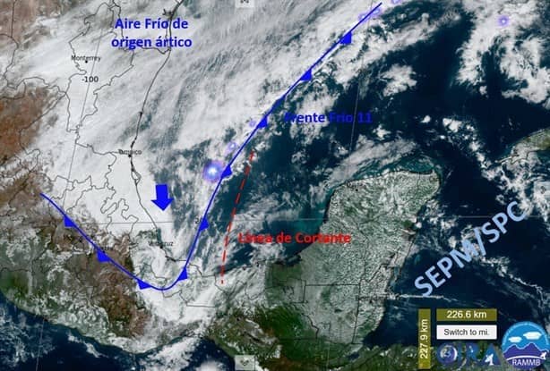 Vientos del norte en Veracruz superan los 90 km/h