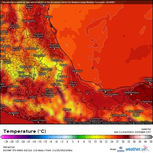 Clima en Veracruz hoy sábado 25 de noviembre de 2023