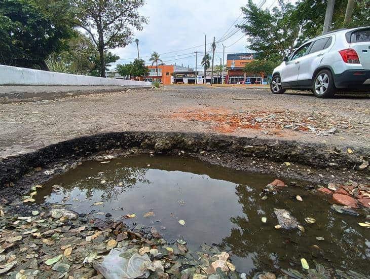 Alertan sobre baches gigantes al costado de la Laguna Malibrán