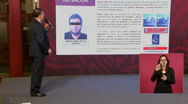 Destacan en mañanera detención de “El Nini”, líder de seguridad de Los Chapitos