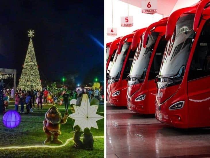 Estos municipios podrán viajar con precio especial en ADO para asistir a la Villa Navideña en Coatzacoalcos