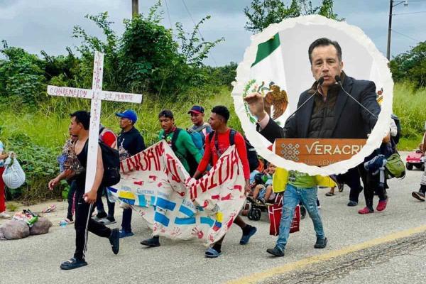 Gobierno de Veracruz ´ahuyenta polleros y extorsionadores´ en caravana migrantes