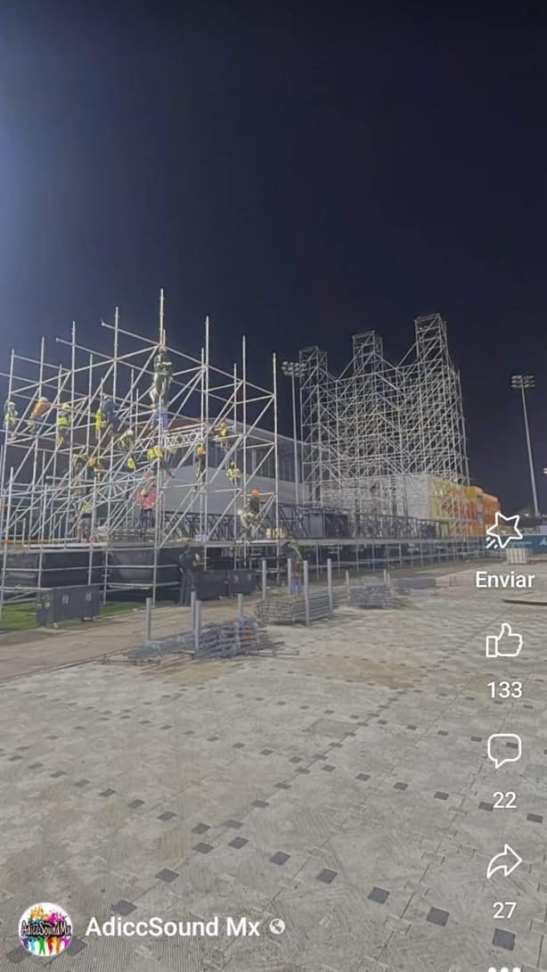 Concierto de Luis Miguel en Veracruz: inicia instalación de escenario