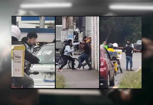 ¡A los golpes! Taxista y peatón protagonizan pleito en Xalapa (+Video)