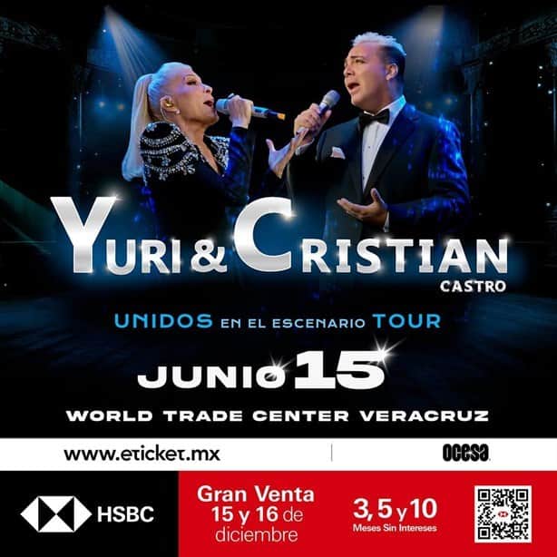 En estas plataformas podrás comprar tus boletos para el concierto de Yuri y Christian Castro en Veracruz