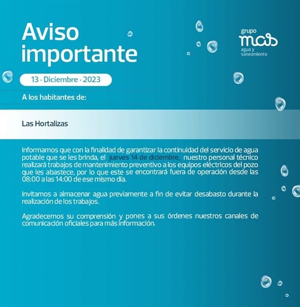 Este fraccionamiento en Veracruz no tendrá agua potable este jueves