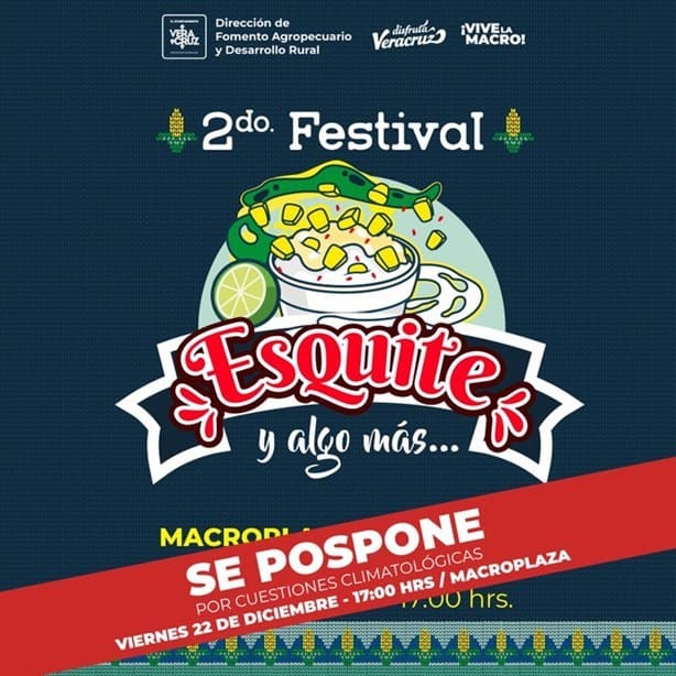 Frente Frío 17: Posponen el Segundo Festival del Esquite en Veracruz