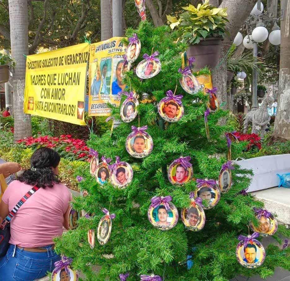 Con “árbol del dolor”, colectivo Solecito recuerdan a sus desaparecidos en Veracruz