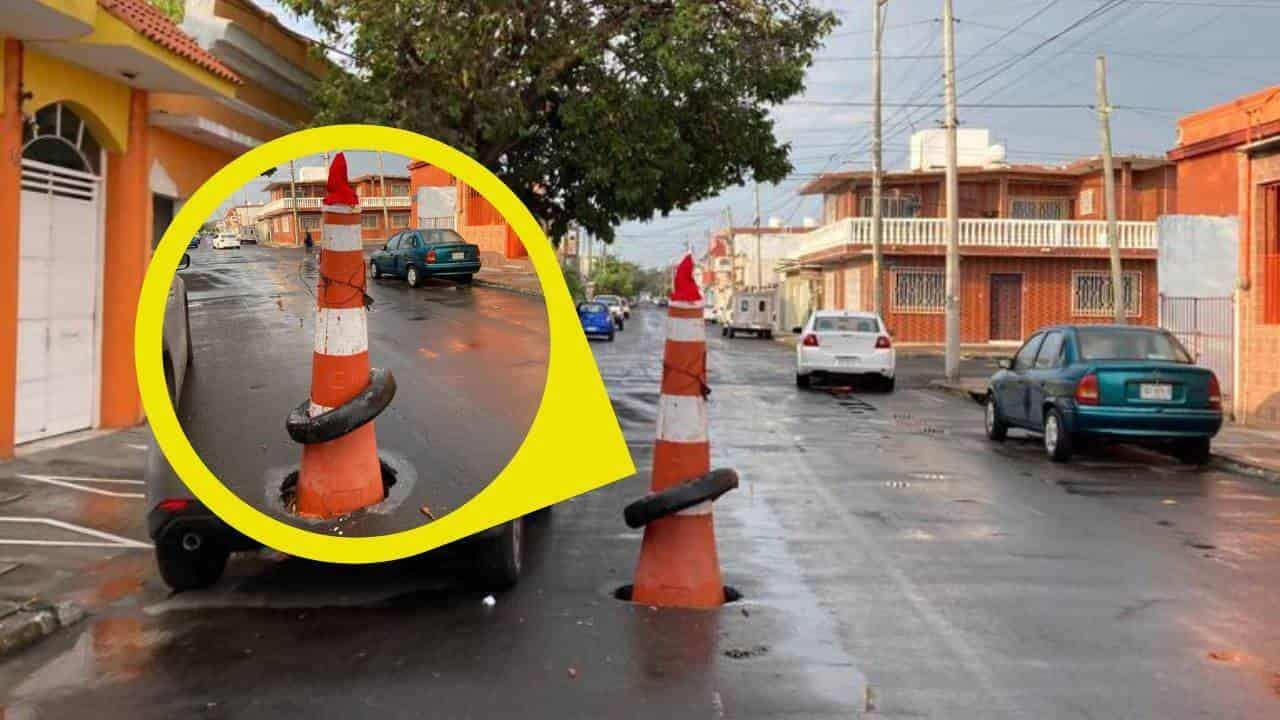 ¡Hasta los baches festejan la navidad! La creatividad jarocha en calles de Veracruz