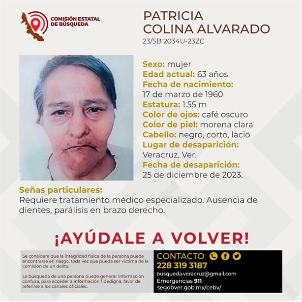 Patricia Colina desapareció en Navidad, ahora es buscada por su familia en Veracruz