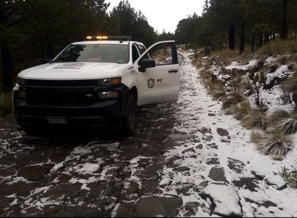 Blanco espectáculo, cae nieve en el Cofre de Perote